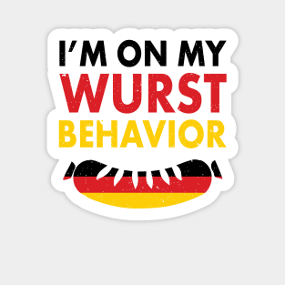 I'm On My Wurst Behavior! Funny German Flag Oktoberfest Apparel Gifts Sticker